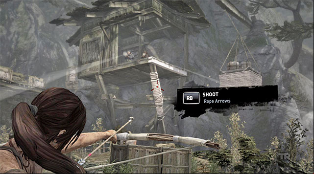 Setting free will allow Lara to acquire Rope, which youll be able to combine with the bow and arrows - Regroup with Roth | 9: A Road Less Traveled Walkthrough - 9: A Road Less Traveled | Walkthrough - Tomb Raider Game Guide