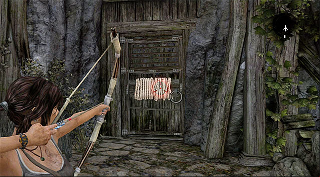 Head east, using a rope arrow to pull out the door - Regroup with Roth | 9: A Road Less Traveled Walkthrough - 9: A Road Less Traveled | Walkthrough - Tomb Raider Game Guide