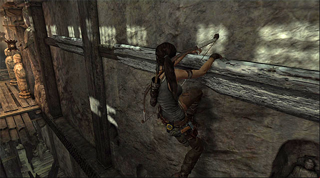 Move left along the ledge, jumping when needed - Hall of Ascension | Optional Tombs: Mountain Village - Mountain Village | Optional Tombs - Tomb Raider Game Guide