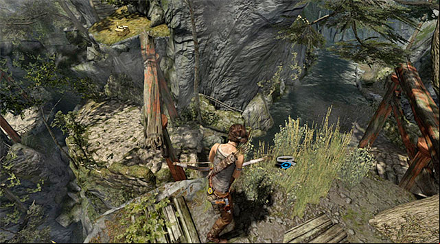 Use the rope bridge and take the path towards the nearby hill - GPS Caches (08-15) | Collectibles: Mountain Village - Collectibles: Mountain Village - Tomb Raider Game Guide