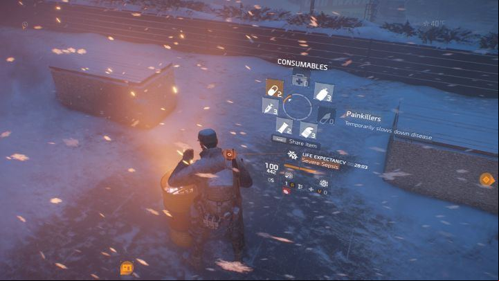 Use painkillers and medkits to slow down your illness. - Survival in Division - Game modes - Tom Clancys The Division Game Guide