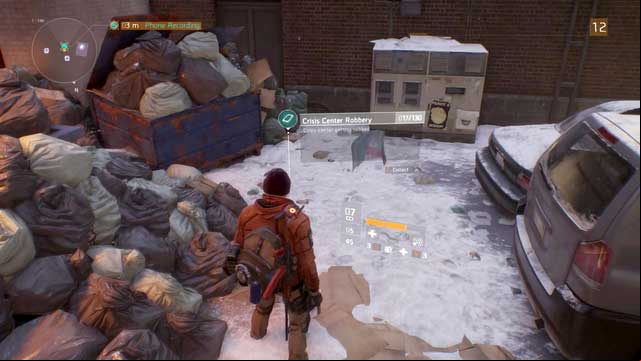 You get into an alley again. Look for the camera behind the cars, next to the trash container - Hudson Yards (M2) | Intel data - Intel data - Tom Clancys The Division Game Guide