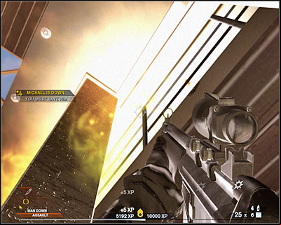 You may finally allow your other team member to heal his injured colleague (screen) - Scene 2 - Hacienda - part 3 - Act 7 - Estate - Tom Clancys Rainbow Six: Vegas 2 - Game Guide and Walkthrough