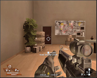 The door will explode in about 30 seconds, injuring one of your teammates - Scene 2 - Hacienda - part 3 - Act 7 - Estate - Tom Clancys Rainbow Six: Vegas 2 - Game Guide and Walkthrough