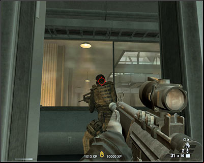 Now you've got two choices - you may start killing other terrorists from here or you can proceed to a nearby room and kill one additional soldier (screen) - Scene 3 - Refinery - part 3 - Act 6 - Nevada Desert - Tom Clancys Rainbow Six: Vegas 2 - Game Guide and Walkthrough