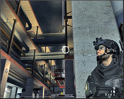 Once you're ready, consider moving forward, however the second you see more terrorists coming (some of them will use ropes), move back to the previous corridor (screen) - Scene 1 - Drop Off - part 2 - Act 6 - Nevada Desert - Tom Clancys Rainbow Six: Vegas 2 - Game Guide and Walkthrough