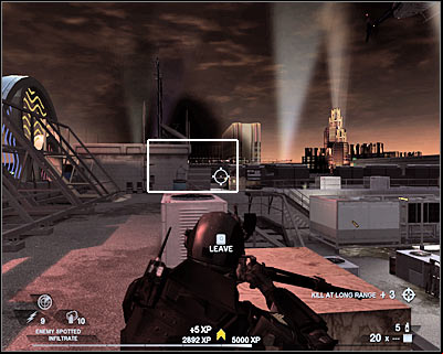 I would recommend that you go back down and use the equipment crates to restock on ammo and other supplies - Scene 4 - Extraction - part 2 - Act 5 - Theater - Tom Clancys Rainbow Six: Vegas 2 - Game Guide and Walkthrough