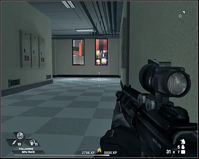 Two enemy soldiers will appear to your right - Scene 4 - Extraction - part 1 - Act 5 - Theater - Tom Clancys Rainbow Six: Vegas 2 - Game Guide and Walkthrough