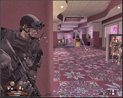 Keep heading forward and make sure that your colleagues are following your lead - Scene 3 - North Hall - part 3 - Act 4 - Convention Center - Tom Clancys Rainbow Six: Vegas 2 - Game Guide and Walkthrough
