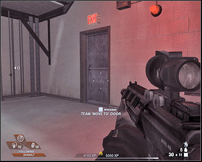 Open the door by yourself and take out a single enemy soldier (screen) - Scene 2 - Exhibition Hall - part 1 - Act 4 - Convention Center - Tom Clancys Rainbow Six: Vegas 2 - Game Guide and Walkthrough