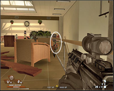 If the ground level is safe, go to the stairs and re with the rest of the squad - Scene 2 - Arena - part 2 - Act 3 - Recreation Center - Tom Clancys Rainbow Six: Vegas 2 - Game Guide and Walkthrough
