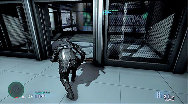 Exit from the hall with the cage - Make your way out of the command center with Charlie's disc - Mission 6 - Special Missions HQ - Tom Clancys Splinter Cell: Blacklist - Game Guide and Walkthrough