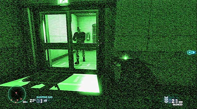 Go through the opposite door in this room and, after you walk into a darkened corridor, turn left and stop near the blocked age shown in the above screenshot - Make your way out of the command center with Charlie's disc - Mission 6 - Special Missions HQ - Tom Clancys Splinter Cell: Blacklist - Game Guide and Walkthrough