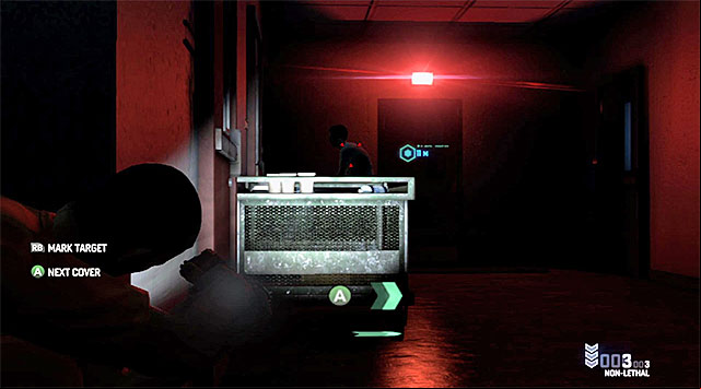 A single guard patrolling the corridor near the exit door - Retrieve Fisher's gear - Mission 8 - Detention Facility - Tom Clancys Splinter Cell: Blacklist - Game Guide and Walkthrough