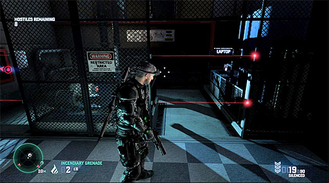 Just like in Charlie's previous missions, you can't cause the alarm to be raised - Charlie's missions - Blacklist Laptops - Tom Clancys Splinter Cell: Blacklist - Game Guide and Walkthrough