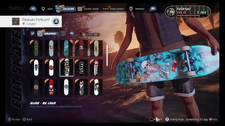 Choose the colors of the board, its appearance, and the wheels - Tony Hawks Pro Skater 1+2: Character creation - Basics - Tony Hawks Pro Skater 1+2 Guide