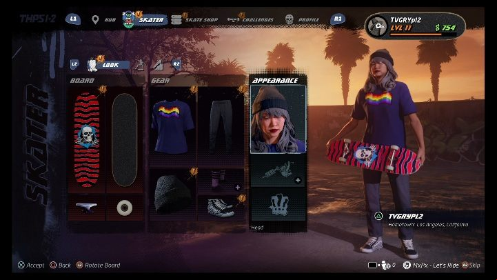 You unlock new items for character creation by completing challenges and progressing the main plot - Tony Hawks Pro Skater 1+2: Character creation - Basics - Tony Hawks Pro Skater 1+2 Guide
