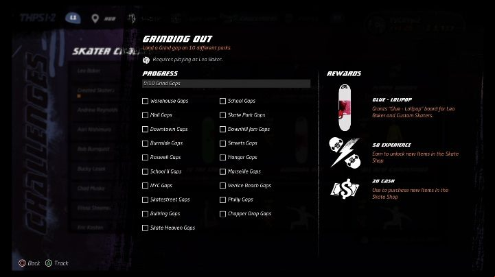 Each character available in the game has its own challenges - Tony Hawks Pro Skater 1+2: Leo Baker guide, skills - New skaters - Tony Hawks Pro Skater 1+2 Guide