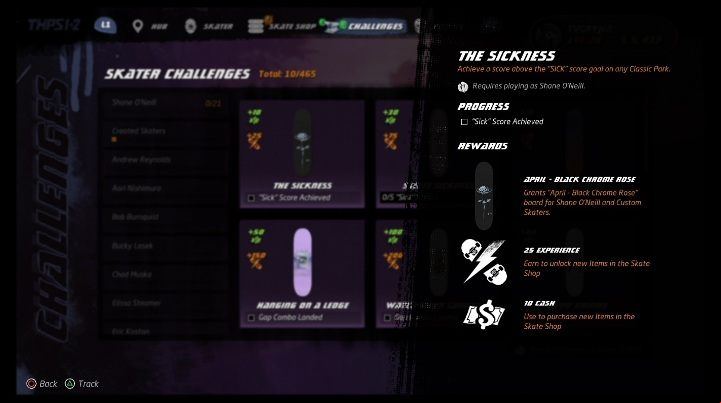 Each character available in the game has its own challenges - Tony Hawks Pro Skater 1+2: Shane ONeill guide, skills - New skaters - Tony Hawks Pro Skater 1+2 Guide