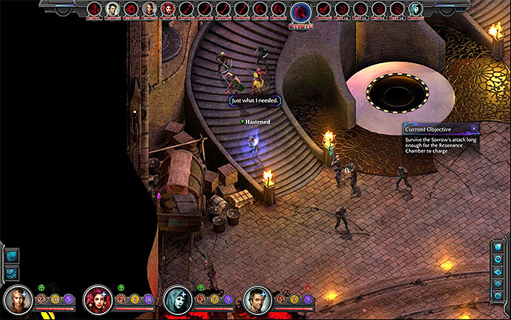 Dont leave the stairs and react only when a monster reaches your party - Into the Depths - main quest walkthrough | Bloom Heart - Bloom: Bloom Heart - Torment: Tides of Numenera Game Guide