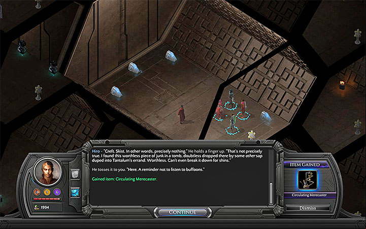 Circulating Merecaster can be found in one of the tombs found in Necropolis - All Merecasters in Torment: Tides of Numenera - Puzzles and additional activities - Torment: Tides of Numenera Game Guide