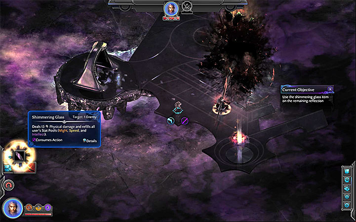 Chose a piece of glass from your inventory to defeat the last reflection. - Prologue | Reef of the Fallen World - Sagus Cliffs: Reef of the Fallen World - Torment: Tides of Numenera Game Guide