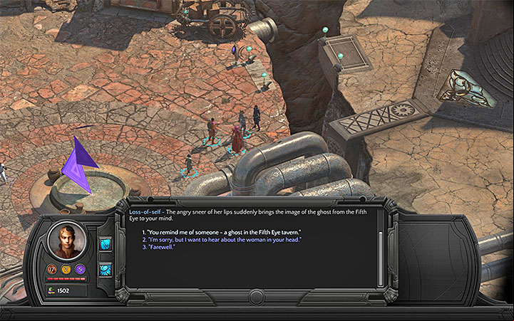 Loss-of-Self stands near the chasm, north of the tavern. - Where can you find all the copies of the Ghostly Woman (Fifth Eye Tavern)? - Puzzles and additional activities - Torment: Tides of Numenera Game Guide