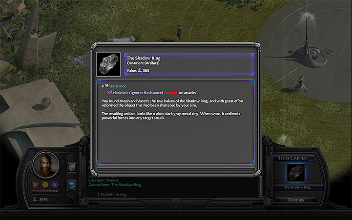 Having acquired both pieces, open your inventory, choose any of them and select use - How to craft the Shadow Ring in Torment: Tides of Numenera? - Puzzles and additional activities - Torment: Tides of Numenera Game Guide
