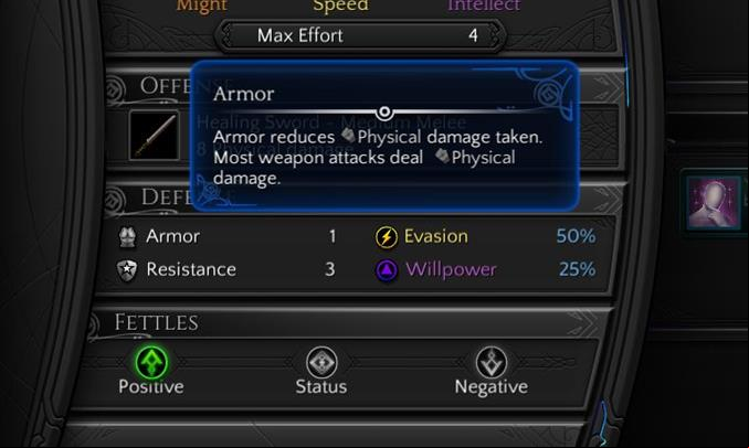 Your defense factors can be checked in the character sheet. - Resistances and fettles | Gameplay basics - Gameplay basics - Torment: Tides of Numenera Game Guide