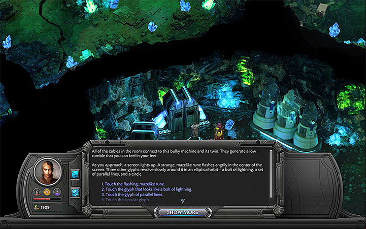 Not all options will disable the force field. - Dracogens Price - main quest walkthrough | Memoviras Courtyard - Bloom: Memoviras Courtyard - Torment: Tides of Numenera Game Guide
