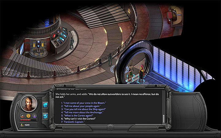 Mention the Cortex during the conversation, - Dracogens Price - main quest walkthrough | Memoviras Courtyard - Bloom: Memoviras Courtyard - Torment: Tides of Numenera Game Guide
