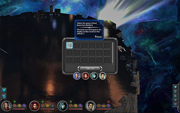 Collect the head of the construct after winning - How to defeat the Waits-for-prey construct in the Bloom? - Puzzles and additional activities - Torment: Tides of Numenera Game Guide