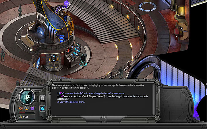Person 2 has to use the main console to validate the commands from Person 1 - Familiar Skies - side quest walkthrough | Lost Anchorage - Bloom: Small Nihilesh - Torment: Tides of Numenera Game Guide