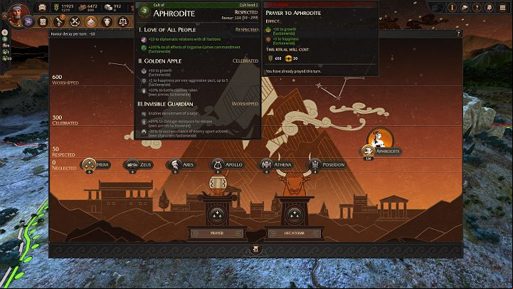 The blessings you may receive vary depending on which God your faction will worship - Total War Troy: Divine Will guide - Basics - Total War Troy Guide