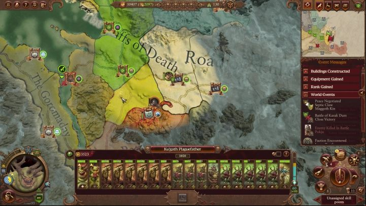 Once you've conquered your third settlement (Mount Stormvrack), pause your military campaign for a while and head east to take the ownerless Fort Dolganyeir and Zamoski - Total War Warhammer 3: Nurgle - how to start? - Nurgle - Total War Warhammer 3 Guide