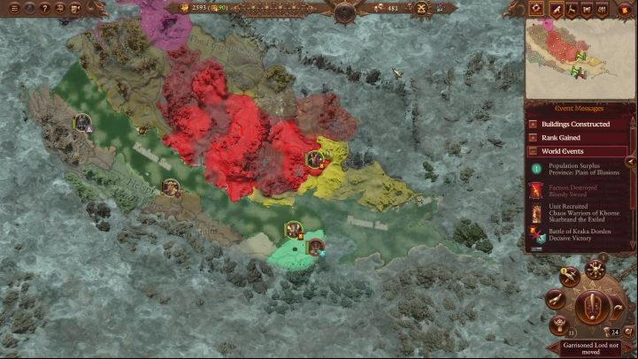 At this stage, you will likely be surrounded by demons in the north and east - mostly Nurgle - Total War Warhammer 3: Khorne - how to start? - Khorne - Total War Warhammer 3 Guide