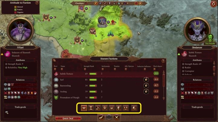 After clicking this button, you will see a list of various pacts - Total War Warhammer 3: Diplomacy - Basics - Total War Warhammer 3 Guide