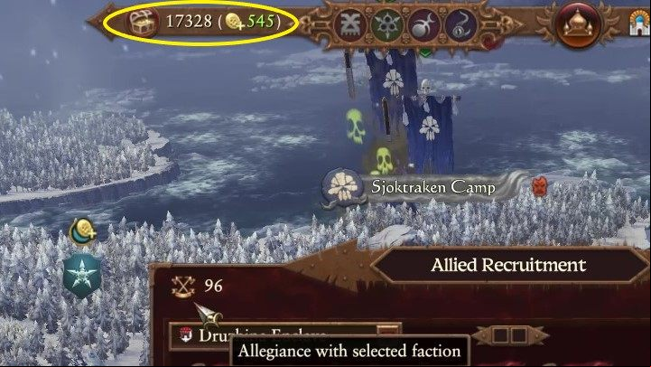 Here you'll see the status of your treasury - Total War Warhammer 3: Interface - Campaign Map - Total War Warhammer 3 Guide