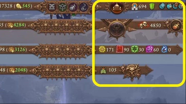 Above, we have prepared a list of example elements of this part of the UI. - Total War Warhammer 3: Interface - Campaign Map - Total War Warhammer 3 Guide