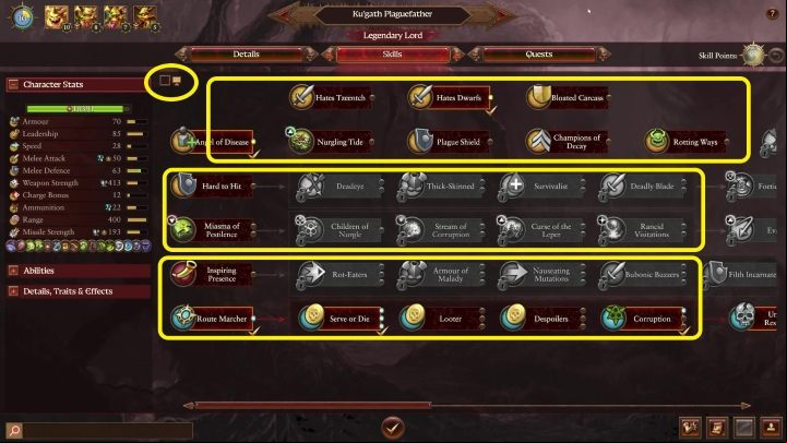 If you want to focus only on country management and battles, you can check the square in the upper left corner - Total War Warhammer 3: Skills - Lords and heroes - Total War Warhammer 3 Guide