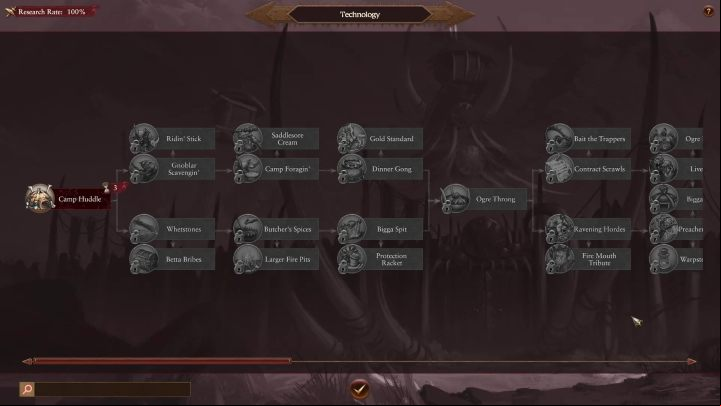 Although you can research cavalry technologies from the very beginning, you won't get much out of it during the first turns, because you can't recruit cavalry just yet - Total War Warhammer 3: Ogre Kingdoms, Technologies and buildings - which ones to start with? - Ogre Kingdoms - Total War Warhammer 3 Guide