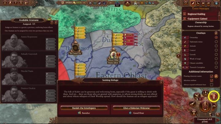 For every two captured provinces, you can appoint an Ataman to manage the chosen territory - Total War Warhammer 3: Kislev - unique mechanics - Kislev - Total War Warhammer 3 Guide