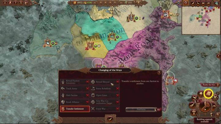 To open the menu of this unique mechanic, press the book button in the circle menu in the lower right corner - Total War Warhammer 3: Tzeentch - unique mechanics - Tzeentch - Total War Warhammer 3 Guide