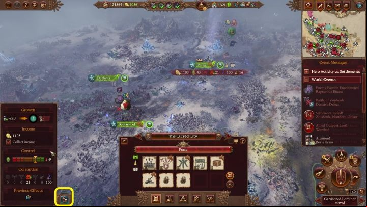They can be enabled in the left corner of the screen, after selecting a settlement (they're activated separately for each province) - Total War Warhammer 3: Provinces - Campaign Map - Total War Warhammer 3 Guide