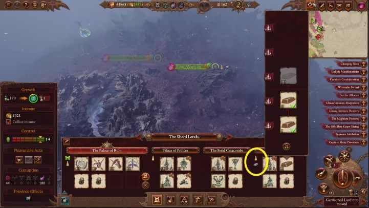 Your starting province already has iron resources in the Blood Mountain settlement - Total War Warhammer 3: Slaanesh - Technologies and buildings - Slaanesh - Total War Warhammer 3 Guide