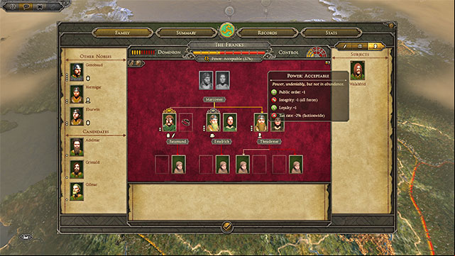 In the family and politics tab you will find three important indicators that have influence over whole country - State authority - Court and state authority - Total War: Attila - Game Guide and Walkthrough