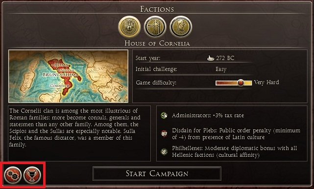 The only thing left is to select game difficulty with a bar (if youre a beginner, choose Easy) and start the campaign - New campaign - Game Guide - Total War: Rome II Game Guide