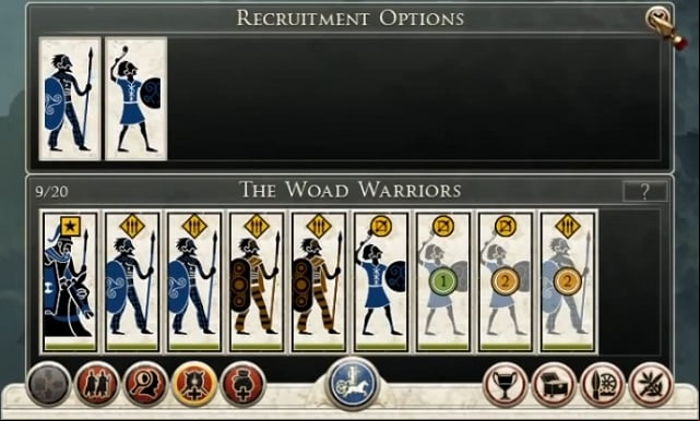 If your general is staying in a city under your occupation, the recruitment button is replaced with another one, i - Army management | Army - Army - Total War: Rome II Game Guide