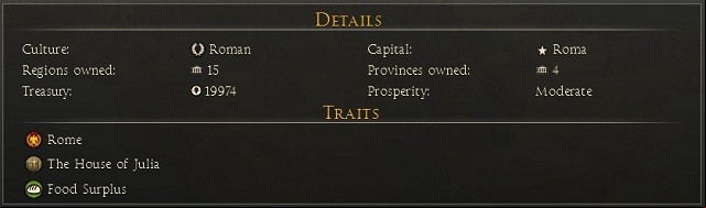 Empire window shows the influence of your country on the world situation - Domestic policy | Politics - Politics - Total War: Rome II Game Guide