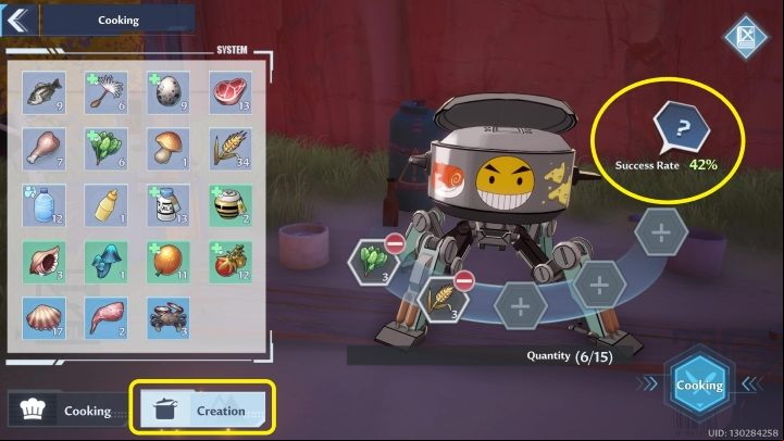 To unlock the missing recipes, select the Creation option in the lower left corner in the cooking menu - Tower of Fantasy: New recipes - how to unlock? - FAQ - Tower of Fantasy Guide